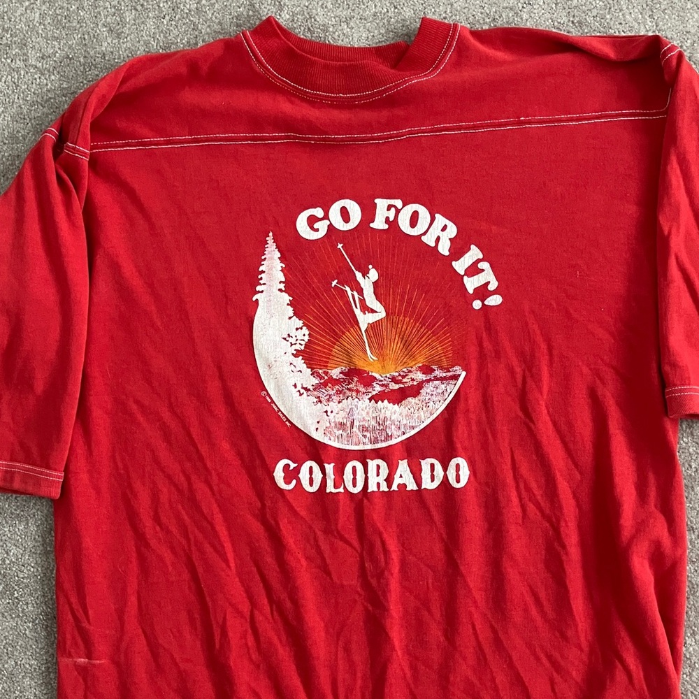 Red Graphic T-Shirt with Colorado Print